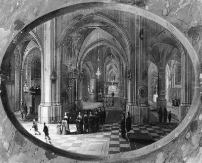 Interior of a Gothic Church at Night