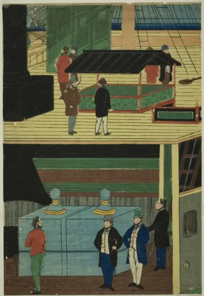 Interior of an American Steamship (Amerikakoku jokisen-chu no zu)