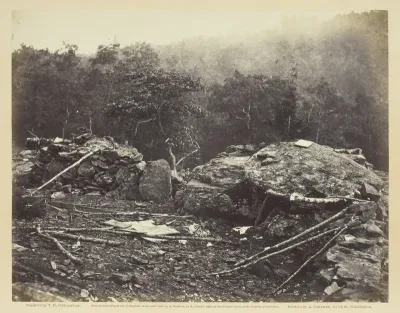 Interior of Breastworks on Round Top, Gettysburg