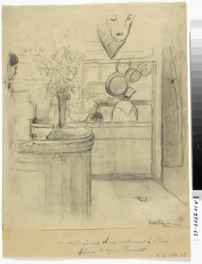 Interior of Parisian Restaurant on the Boul. Edgar Quinet