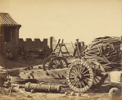 Interior of Pehtang Showing the Magazine and Wooden Gun, August 1