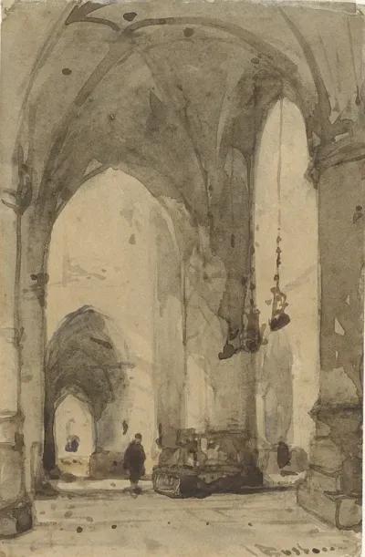 Interior of Saint Bavo Church in Haarlem