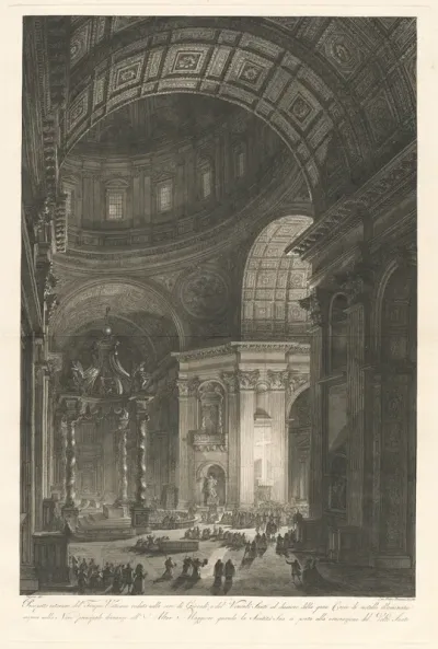 Interior of St. Peter’s, with the Illumination of the Cross of St. Peter