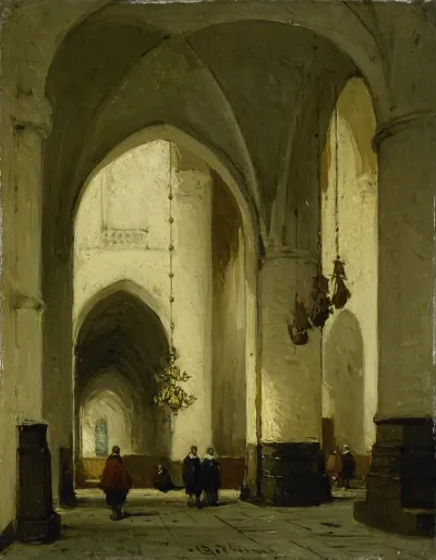 Interior of the Church of St Bavo in Haarlem