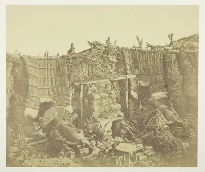 Interior of the (Russian) Barrack Battery, Showing Mantelets