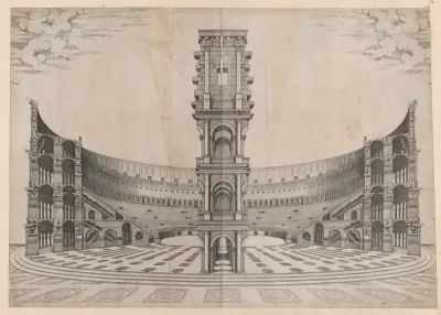 Interior Reconstruction of the Colosseum, from "Speculum Romanae Magnificentiae"