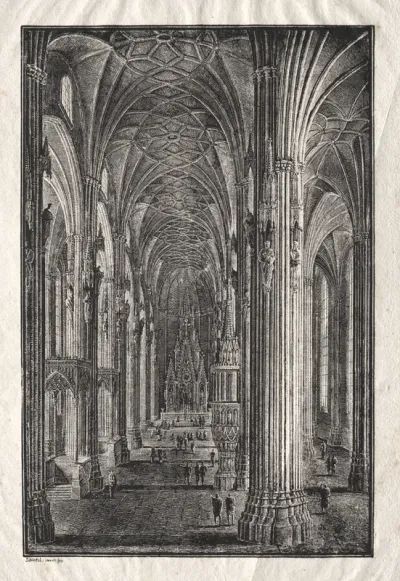 Interior View of St. Stephen's Cathedral in Vienna