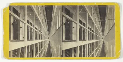 Interior View of the Main Hall of Prison, East Side, which is 6 Stories High, and Contains 600 Cells, No. 4318 from the series "Sing Sing Prison Views"
