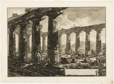 Interior View of the Temple Which is Believed to Have Been Dedicated to Juno, from Different views of Paestum