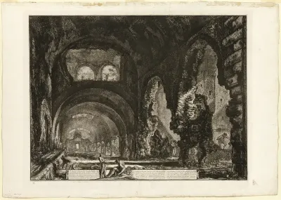 Interior view of the villa of Maecenas, from Views of Rome