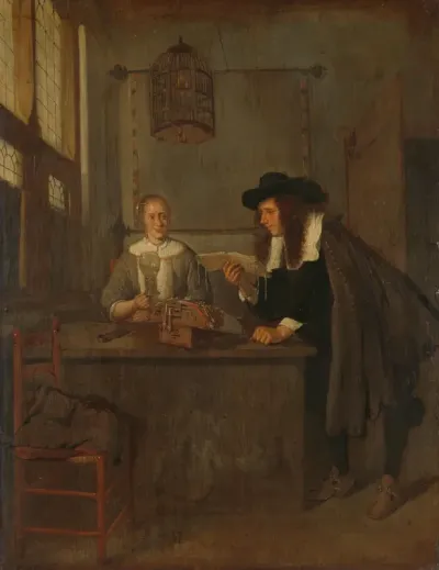 Interior with Lace-Worker and a Visitor