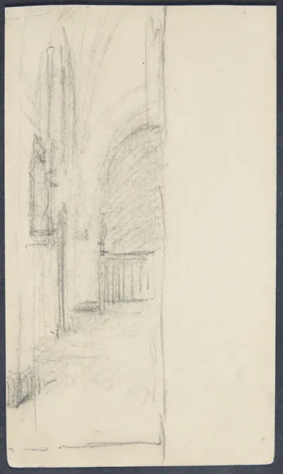 Interiør fra kirken Heiligengast, Lübeck, 1887