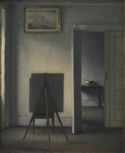 Interiør med kunstnerens staffeli