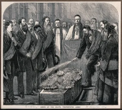 Interment at Westminster Abbey of the coffin of David Livingstone