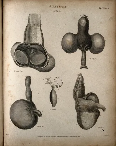 Internal organs of a bird: five figures