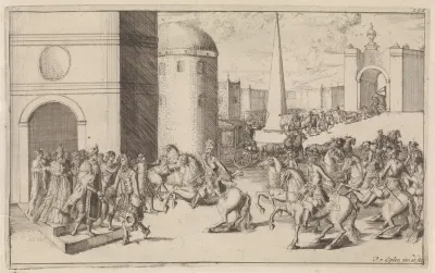 Intocht en begroeting van een leger