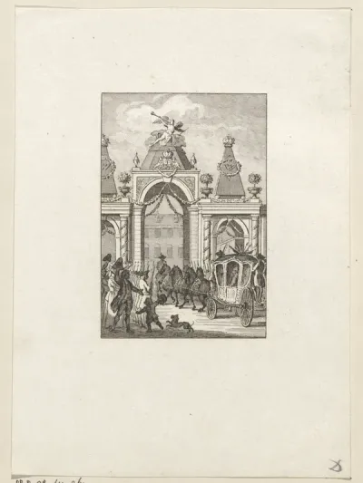 Intocht in Den Haag van Willem V en Wilhelmina van Pruisen, 1767