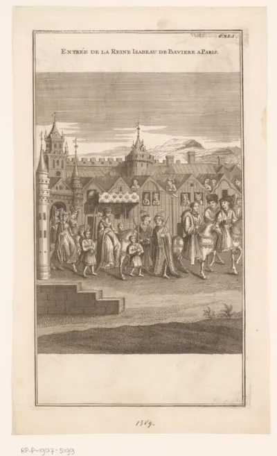 Intocht van koningin Isabella van Beieren in Parijs