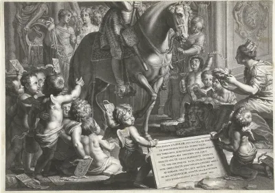 Intocht van Leopold Willem, landvoogd der Zuidelijke Nederlanden, te Gent (linksonder)