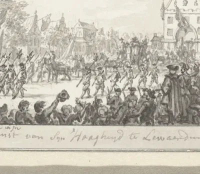 Intrede van de prins en prinses van Oranje te Leeuwarden, 1777
