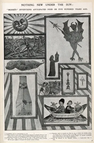 Inventions: various illustrations taken from mediaeval or later manuscripts