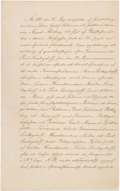Inventory of the estate of Paul Sinebrychoff (the elder), copy