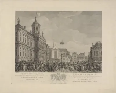Inwijding van de vrijheidsboom om de Dam, 4 maart 1795