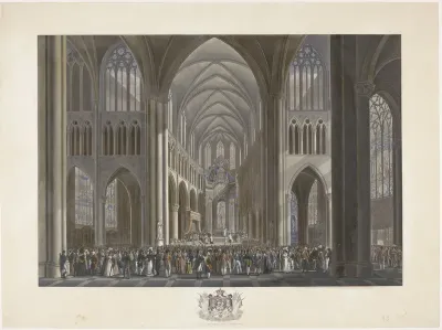 Inzegening van koning Willem I in de Sint-Goedelekerk te Brussel op 21 september 1815