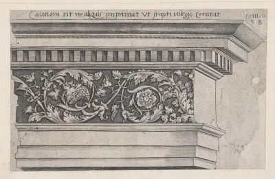 Ionic Entablature, from "Speculum Romanae Magnificentiae"