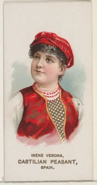 Irene Verona Dressed as Castilian Peasant, Spain, from the set Actors and Actresses, Second Series (N71) for Duke brand cigarettes
