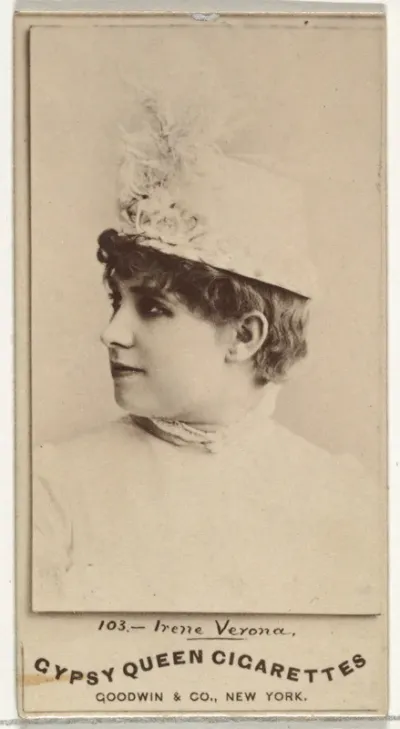 Irene Verona, from the Actors and Actresses series (N171) for Gypsy Queen Cigarettes