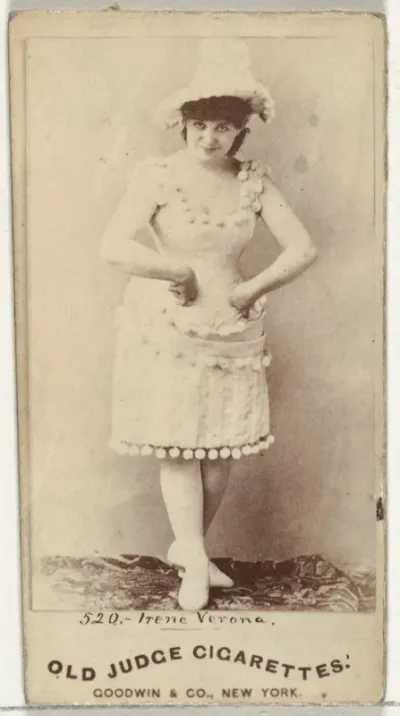 Irene Verona, from the Actors and Actresses series (N171) for Old Judge Cigarettes