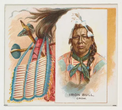 Iron Bull, Crow, from the American Indian Chiefs series (N36) for Allen & Ginter Cigarettes
