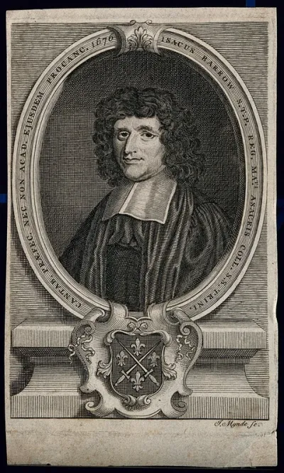 Isaac Barrow. Line engraving by J. Mynde after D. Loggan
