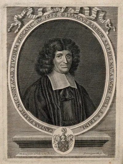 Isaac Barrow. Line engraving by M. Bernigeroth after D. Loggan