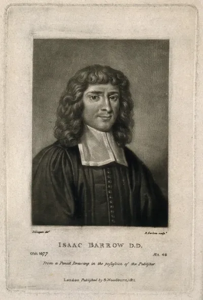 Isaac Barrow. Mezzotint by R. Earlom, 1811, after D. Loggan