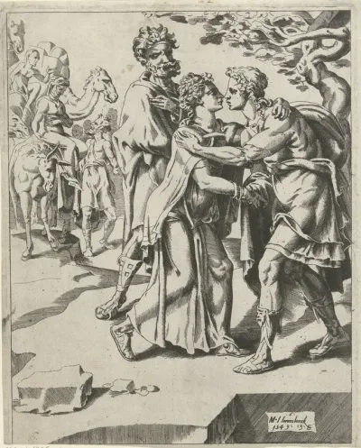 Isaak groet Rebekka