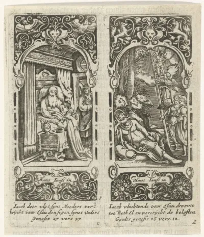 Isaak zegent Jakob / Droom van Jakob