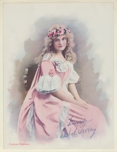 Isabel Irving, from the Actresses series (T1), distributed by the American Tobacco Co. to promote Turkish Trophies Cigarettes
