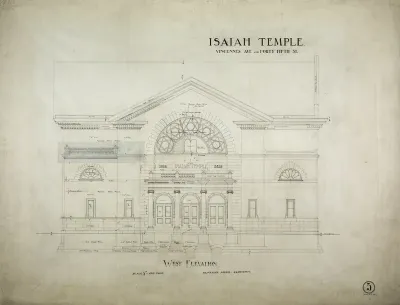 Isaiah Temple, Chicago, Illinois, West Elevation