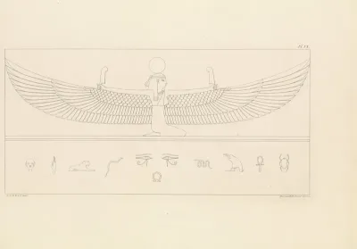 Isis en Egyptische hiërogliefen