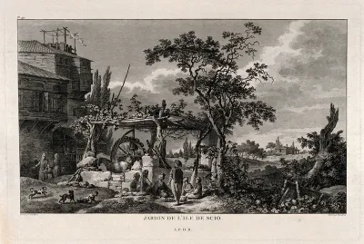Island of Chios (Scio, Khio): a well in a garden