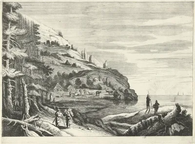 Italiaans landschap aan zee