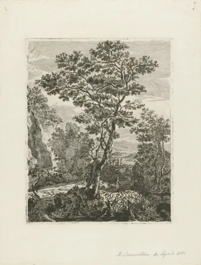 Italiaans landschap met boeren