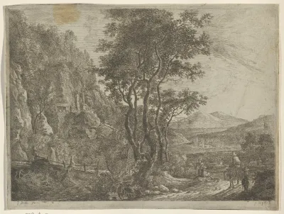 Italiaans landschap met figuren