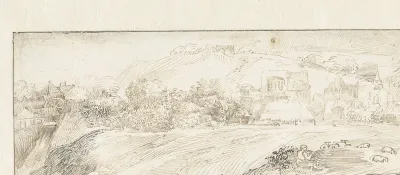 Italiaans landschap met herder