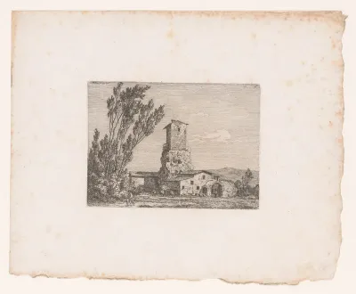 Italiaans landschap met landhuis