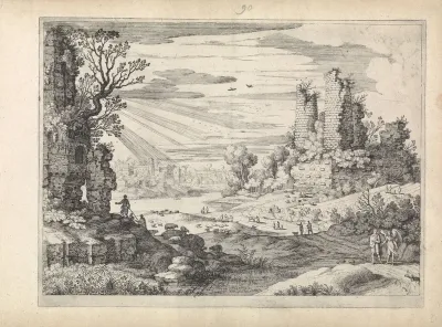 Italiaans landschap met Tobias en de engel