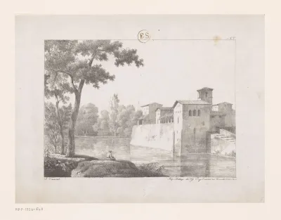 Italiaanse villa aan het water