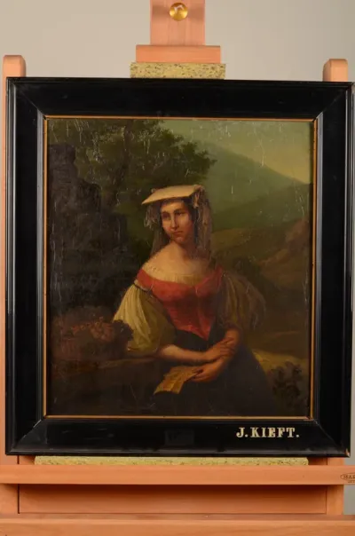 Italiaanse vrouw in landschap